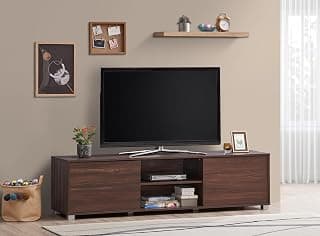 DeckUp Cannes 2-Door Engineered Wood TV Entertainment Unit and TV Stand with Storage (Walnut, Matte Finish)