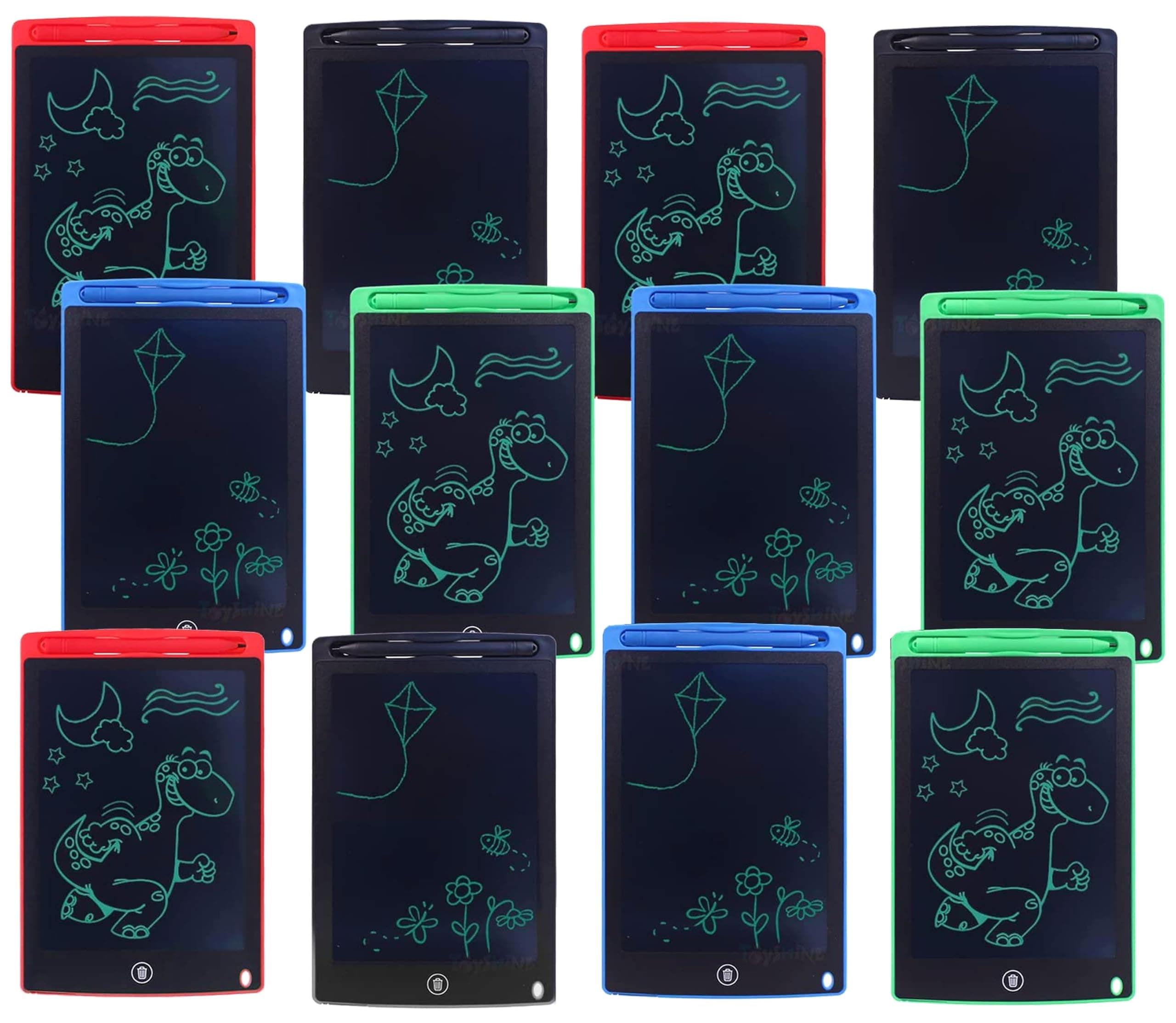 Toyshine Pack of 12 LCD Writing Tablet Doodle Board for Kids Electronic Toys 8.5 Inch Colorful LCD Writing Board Electronic Tablet LCD Erasable Drawing Pad, Birthday Return Gift Party Favor