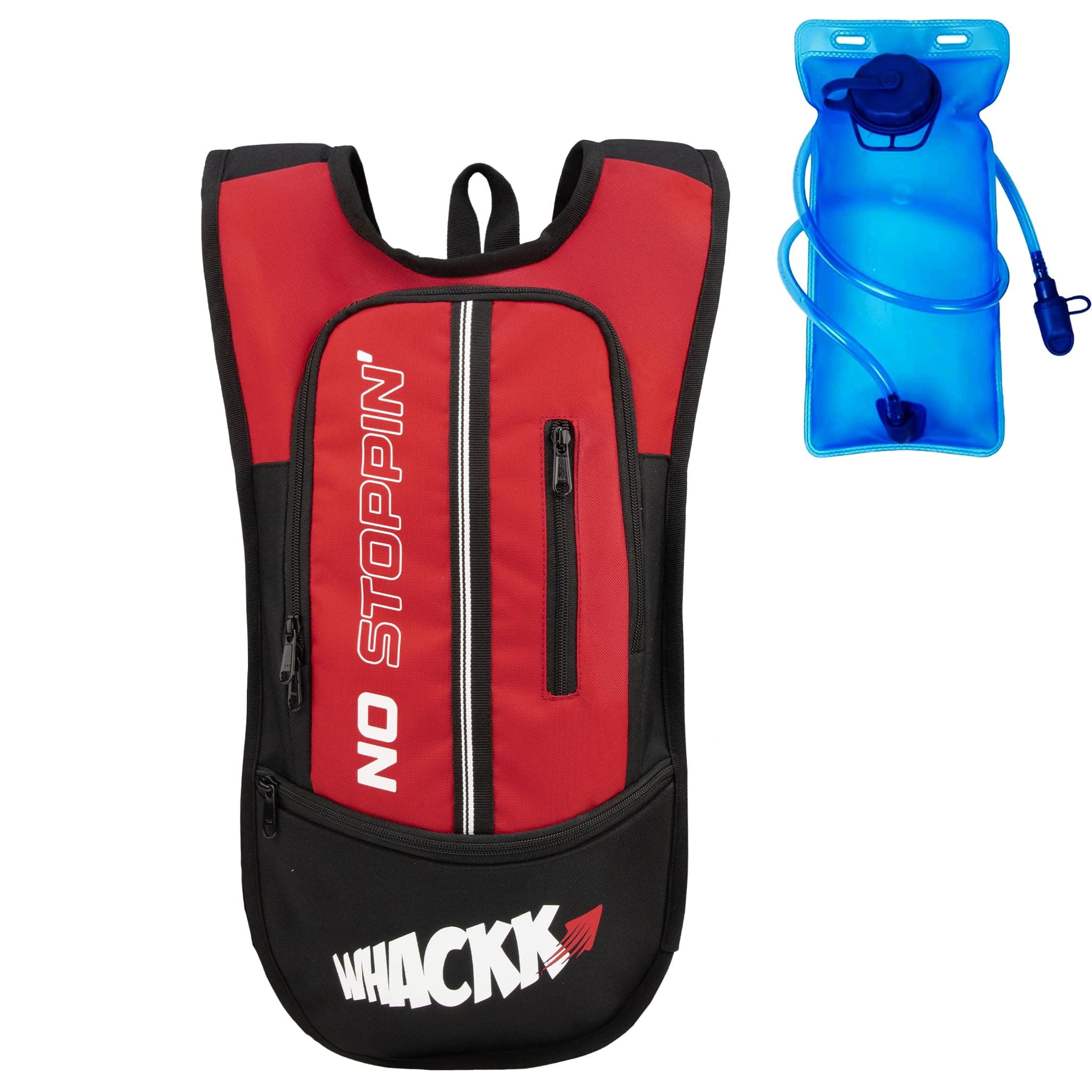 WHACKK Marathon Runner Bag Black Red | Lightweight Running Backpack with Bottle Holder | Unisex Running, Gym & Cycling Bag for Men & Women