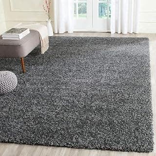 Shaggy Bedside Runner Plus Rug for Living Room, Anti Slip Fluffy Fur Rug Shaggy Carpet & Modern Carpet, Guest Room Carpet (Size - 5x8 Feet, Colour - Grey)