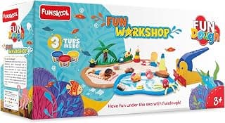 Fundough Funskool Bumper Dough Kit, Play Set for Kid, 3 Colorful Tubs of 75g Each (225g Total), Learning, Fun & Engaging Activity, Multicolour, Gift Set for Kids, Age 3+ Years