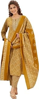 Gerua By Libas Libas Printed Cotton Blend Straight Kurta With Trouser and Dupatta