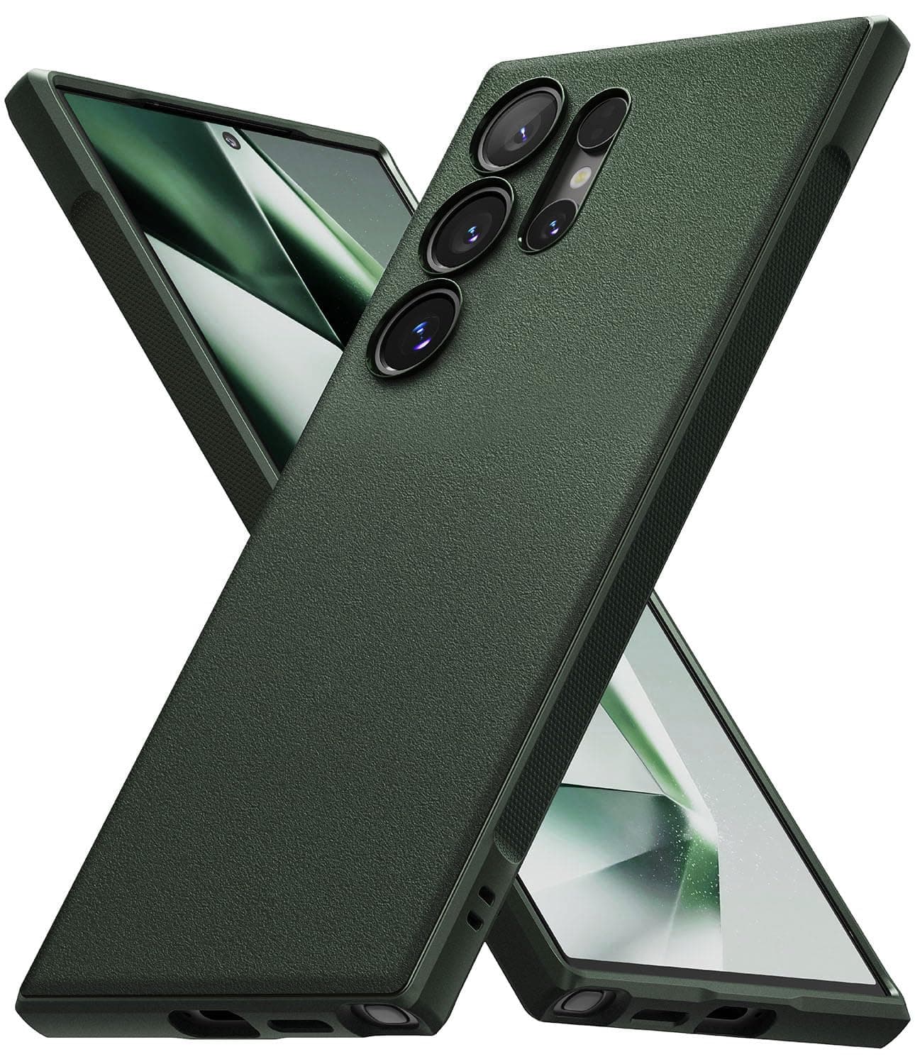 Ringke Onyx Compatible with Samsung Galaxy S24 Ultra Case Cover Rugged Flexible Durable Anti-Slip TPU Protection Shockproof Samsung S24 Ultra Back Cover - Dark Green