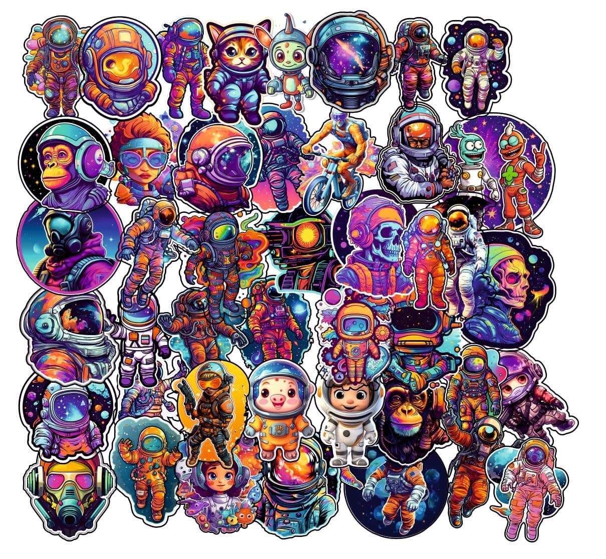 Zesta Aesthetic Stickers for Laptop/Waterproof Anime Decal for Books/Vinyl Sticker for Fridge/Easy to Use Korean Car Sticker Kawaii Cute Stickers (Astronaut)-Self-Adhesive