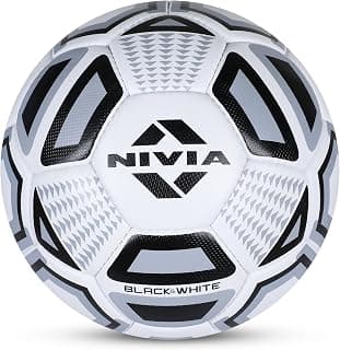 Nivia Black & White Rubber Football (Size: 4, Color : Black/White, Ideal for : Training/Match)