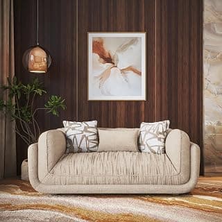Urban Ladder Ezra 2 Seater Sofa in Desert Sand Fabric Colour