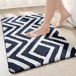 Roseate Egyptian Super Soft (40x60 cm) Microfibre Solid 2000 GSM Bath Mat Super Absorbent Anti Skid Door Mats for Home/Bathroom/Bedroom/Kitchen/Floor Mat (Blue) Pack of 1