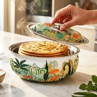 The Better Home Stainless Steel Insulated Casserole For Roti (2100 ml) | Hot Boxes For Kitchen | Kitchen Gift Items | Roti/Chapati Storage Box | House Warming Gifts| Multicolour