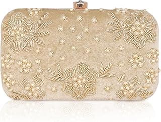 Aqsa Leather RABIYA Clutch Purse for Women Formal Dressy Evening Clutches Handbags for Wedding Elegance Charm Premium Elegance Clutch Bag with Detachable Chain Handal | Gift for Women | Clutch for Women