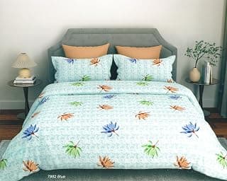 Bombay Dyeing Double Bedsheet Cotton 144 TC Premium Bedsheet & 2 Pillow Covers, Double, 224 X 254 Cms, Fade Less Colors, EDAW25-16