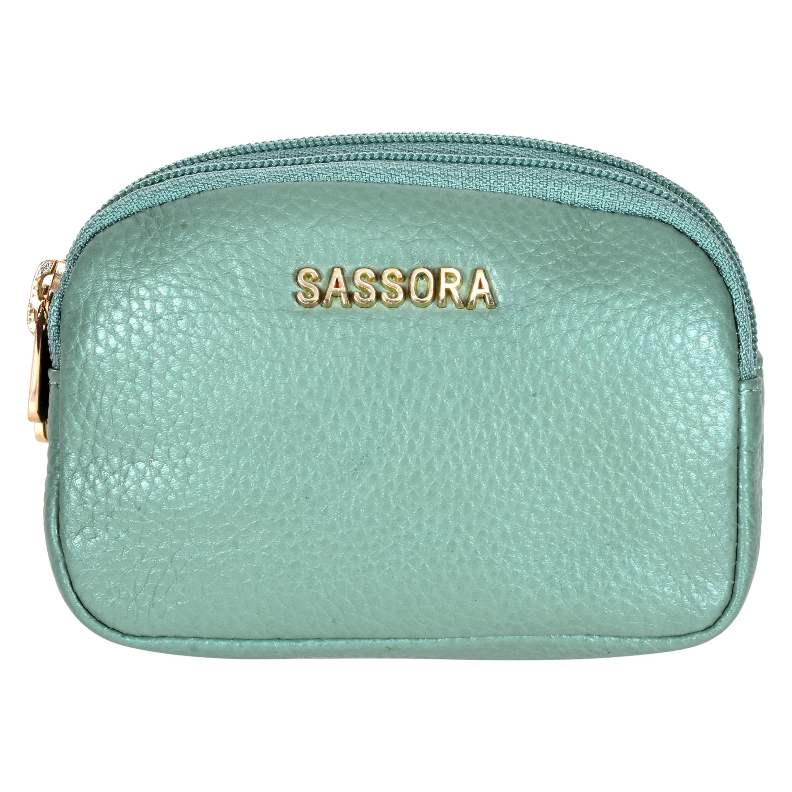 Sassora Genuine Leather Women Coin Pouch (Green)