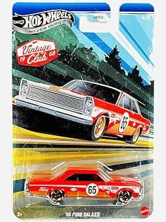 Hot Wheels 1:64 Scale Toy Car, Collectible Die-Cast Vintage Ford Galaxie with Exclusive Wheels & Race-Inspired Packaging, Vintage Grand Prix