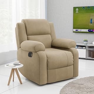 Green Soul Comfy | 1 Seater Recliner Sofa with Soft Suede Fabric & Luxuriously Padded Body | Recliner for Relaxing at Home | 3 Years Warranty| Installation Provided (Royal Beige)