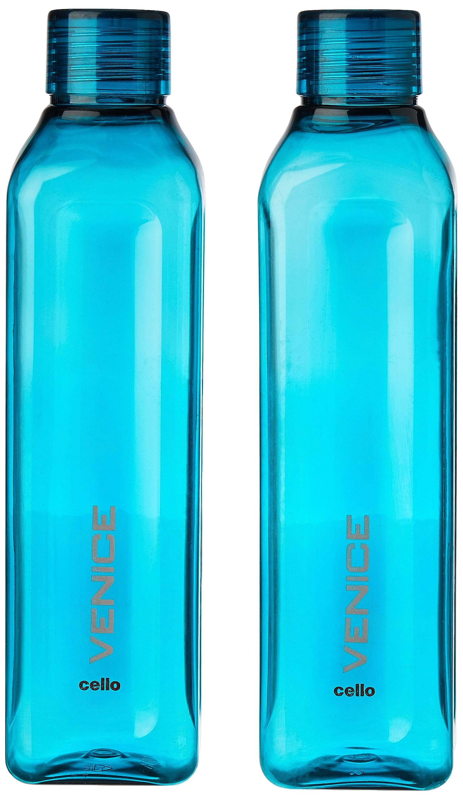 CELLO Venice Water Bottles Set of 2, 1000ml Each, Green | Food Grade, Unbreakable Bottle Set For Office |Leakproof, Lightweight Backpack Reusable Set of Fridge Pet Bottles for Kitchen, Travel, Gifting