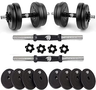 BULLAR 16kg Dumbbell Rod Set With Weight Plates, Pvc 16KG SET, Combo Set, Dumbbell Set, Exercise Set, Fitness Kit