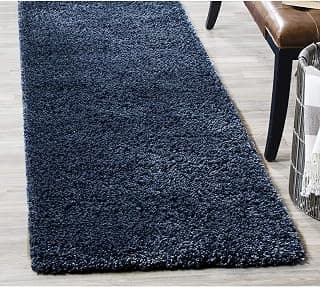 Naze Modern Shaggy Carpete for Study Room, Kids Room Room Door, Bathroom, Play Room ('Blue, 1.5x3 feet