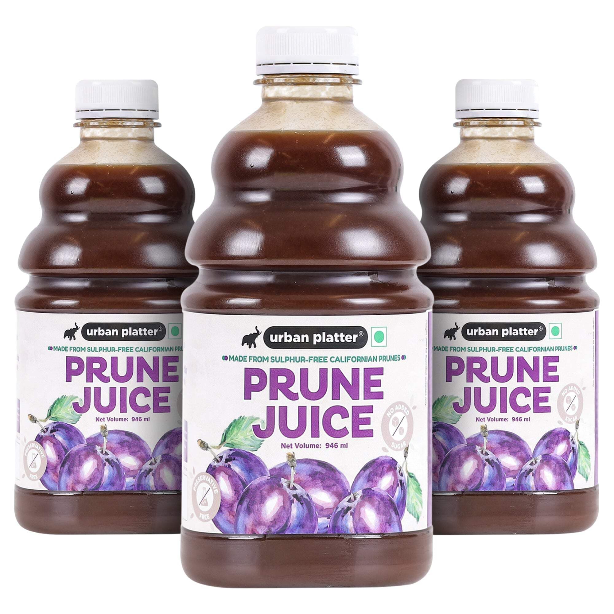 Urban Platter Pure California Prune Juice, 946ml, Pack of 3 (No Added Sugar | Natural Digestive Support | Source of Antioxidants & Potassium | Preservative-Free)