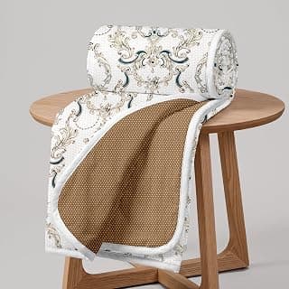Divine Casa Kalamkari 120 GSM Microfiber Lightweight Single Bed Dohar Reversible AC Blankets for All Season | Size 140 x 210 cm | Color Dried Tobacco| TC - 120