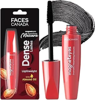 FACES CANADA Magneteyes Dramatic Volumizing Mascara - Black, 9.5ml | Lightweight, Denser & Longer Lashes | Intense Black Finish | Adds Volume | Easy Wash | No Clumping | Cruelty Free