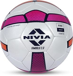 Nivia Simbolo 2.0 Football, Match Ball, 32 Panels, Durable & Soft PU Leather Cover, Latex Bladder, FIFA Quality, Made for Championships, to Play On Both Natural and Artificial Grass (5)