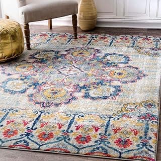 Status Contract 3D Printed Vintage Persian Carpet Rug Runner for Bedroom/Living Area/Home with Anti Slip Backing (4X 6 Feet-Medium , Multi)-Pack of 1