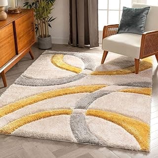 Modern Micro Fiber Fluffy Export Quality Shaggy Carpet for Hall, Bedroom, Guest Room ETC Pattern 26 5x8 feet