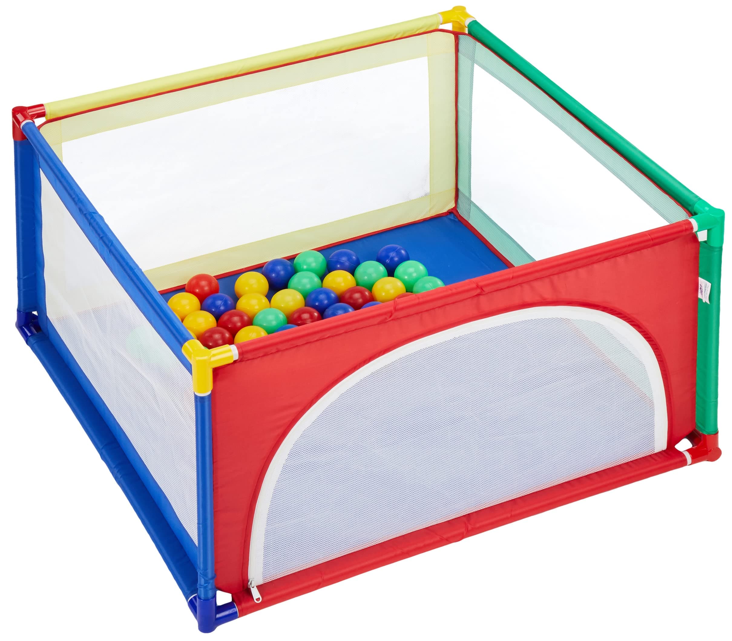 Amazon Brand - Jam & Honey Square Ball Pool Play Tent (with 50 Balls) Multicolor, 36 Months - 10 Years