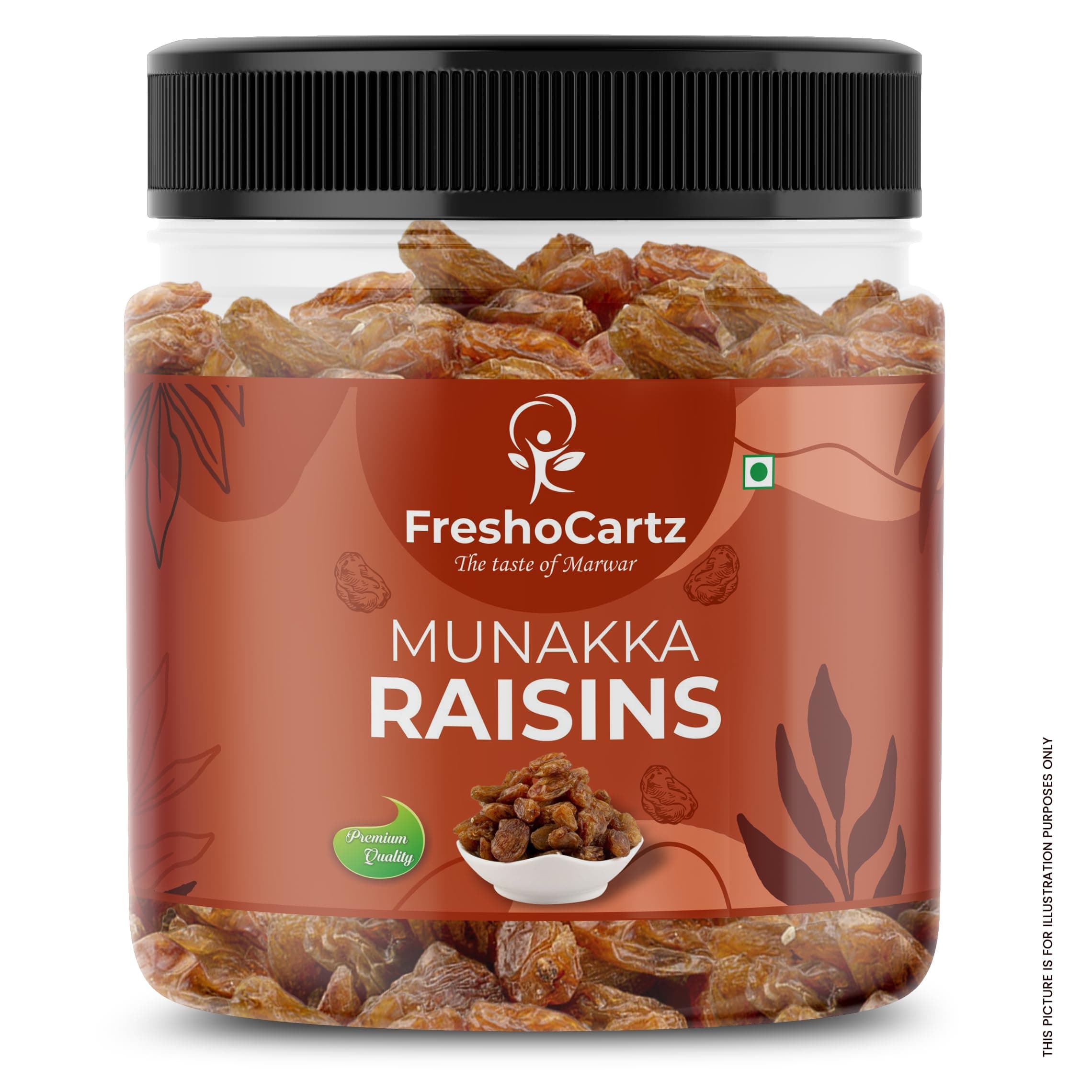 FreshoCartz Afghani King Size Munakka Raisins with Seeds 500gm – Jar Pack | Healthy Dry Fruit For Gifting
