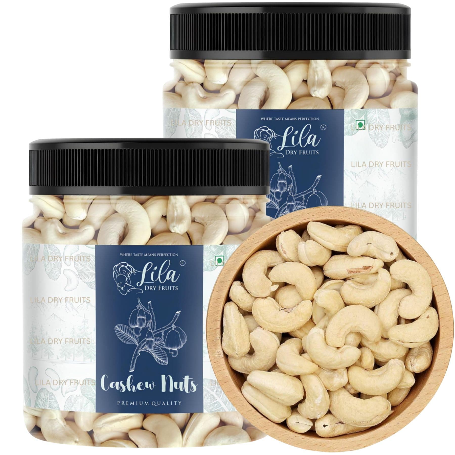 LILA DRY FRUITS Cashews 500 Gms x 2 | Natural and Unsalted Whole Cashew | Premium Kaju Ideal for Dieting, Snacking, Cooking, and Baking | Protein Rich Kajau Dry Fruits Perfect for Gifting