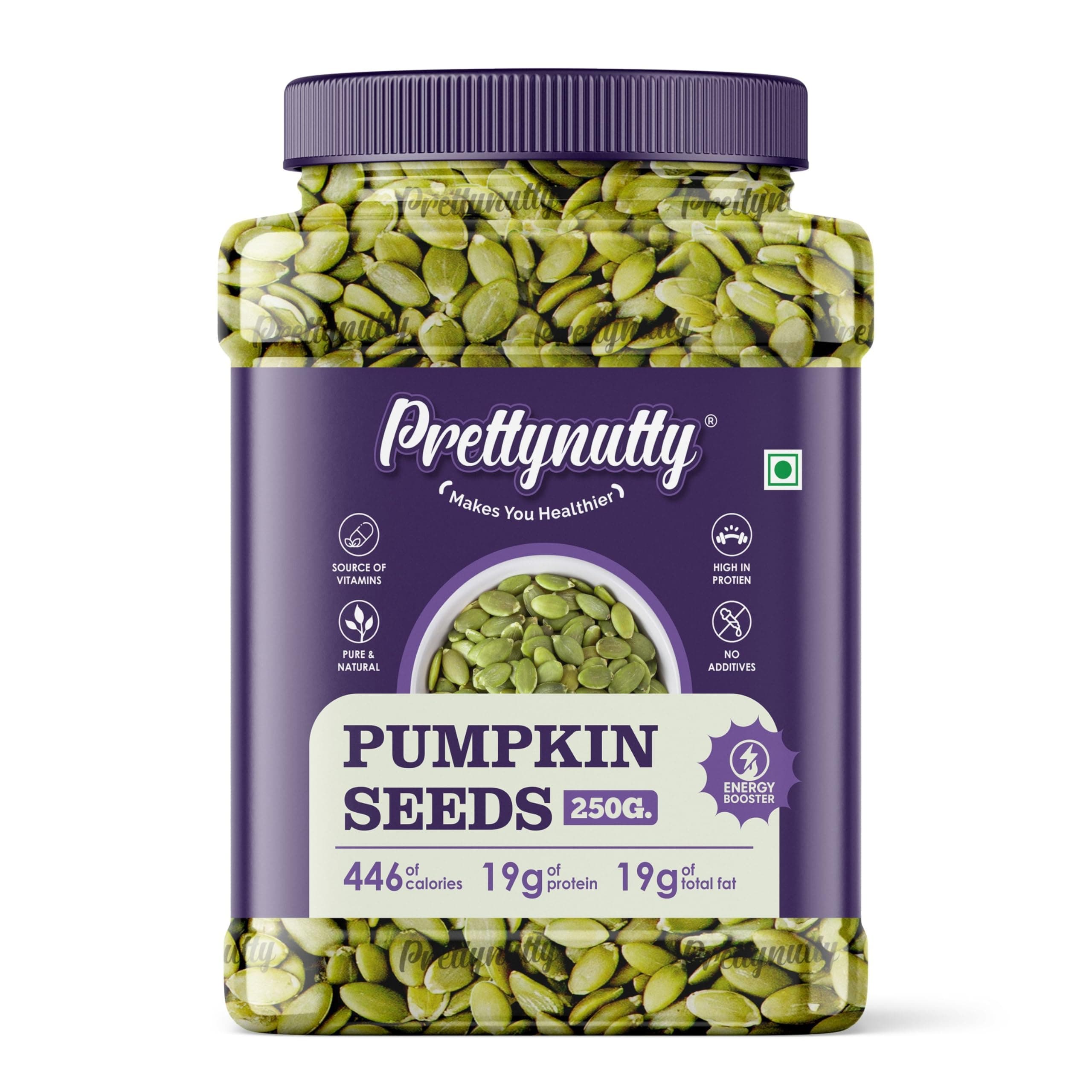 PrettyNutty Raw Pumpkin Seeds 250g – Premium Grade, High Protein, Keto & Vegan Friendly, Gluten-Free, Natural Pepitas for Snacking, Baking & Cooking