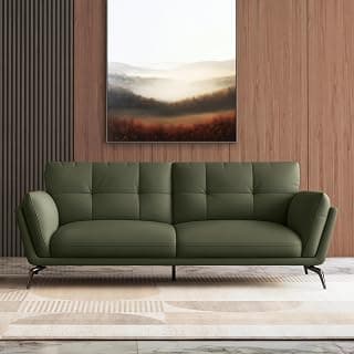 Urban Ladder Vetra 3 Seater Leather Sofa in Olive