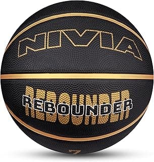 Nivia Rebounder Basketball, As per Match Standard, 8 Panels, Soft Rubber Molded with Pebbled Texture, Butyl Bladder, to Play on All Indoor & Outdoor Surfaces