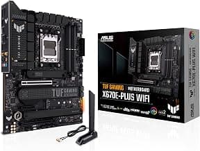 ASUS TUF Gaming X670E-PLUS WiFi AMD Ryzen™ AM5 ATX Motherboard, 16 Power Stages, PCIe® 5.0, DDR5 Memory, Four M.2 Slots, WiFi 6E and 2.5 Gb Ethernet, USB 4 Header and Aura Sync