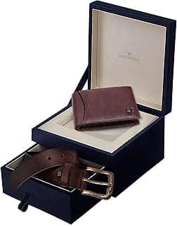 WildHorn Gift Hamper for Men I Leather Wallet & Belt Combo Gift Set I Gift for Friend, Boyfriend,Husband,Father, Son etc (New Bombay Brown)