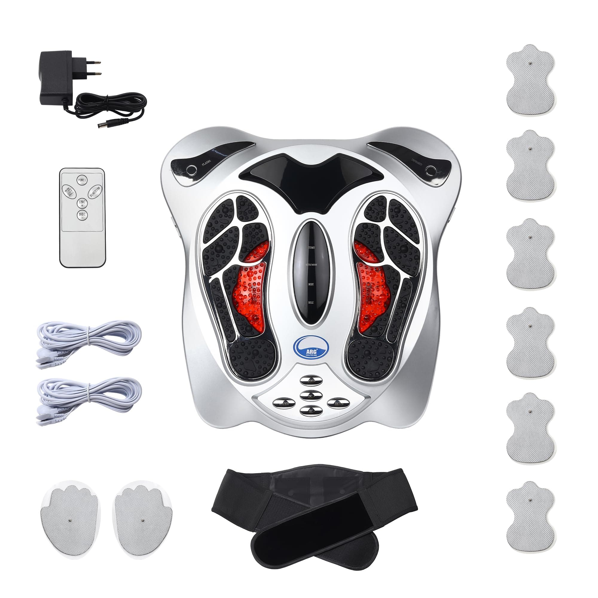 ARG HEALTH CARE Acupressure Health Protection Machine, Varicose Veins Electromagnetic Wave, Improve Blood Circulation, Full Body Pain Relief & Relaxation Infrared Vibration Massage Therapy (Silver)
