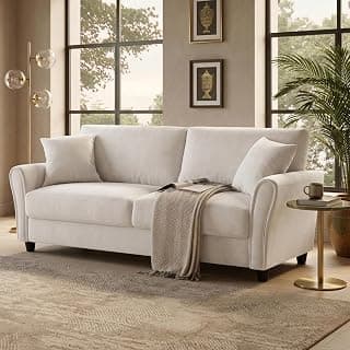 3 Seater Lceola Premium Fabric Sofa |Stylish And Comfortable Living Room Furniture| Heavy Quality Sofa And Builtin| Throne Of Comfort, White