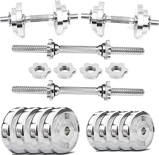 BULLAR Dumbbell, Dumbbell Set, Steel Dumbbell Set 10kg, Adjustable Dumbbells Set With Steel Weight Plates With One Pair of Dumbbell Rod, Dumbbell Set For Home Gym Workout, Fitness Equipment