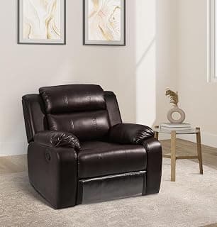 Amazon Brand - Solimo Polaris 1 Seater Leatherette Recliner (Brown)