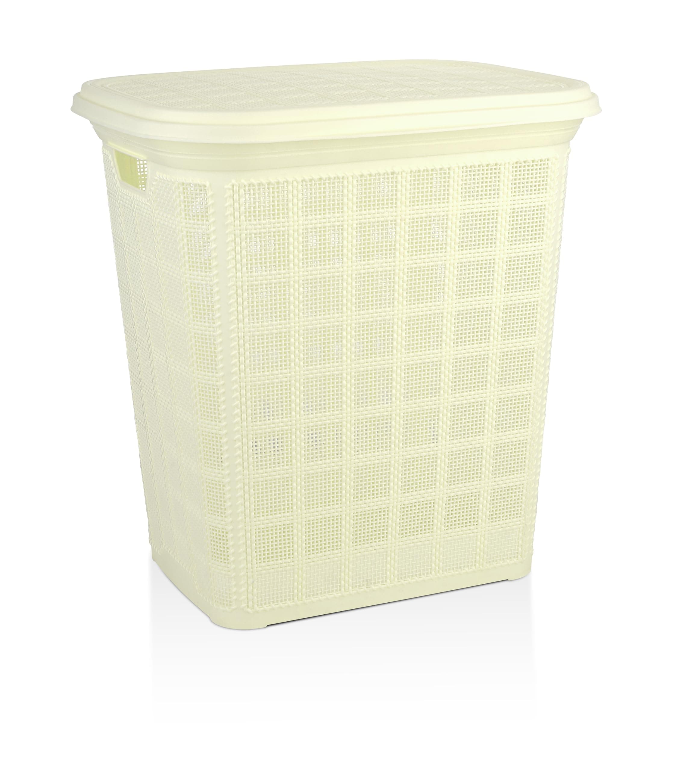 ARISTO Linen Laundry Small Basket/Laundry Bag For Multipurpose Use Rectangular Basket-Cream (46.5 X 37.5 X 49Cm)