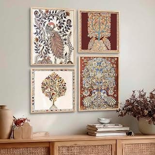 kotart Art Paintings with Frame for Home Decoration - Traditional Framed Painting for Living Room Bedroom Office Decor - Painting for Wall Decoration -, 10 cm