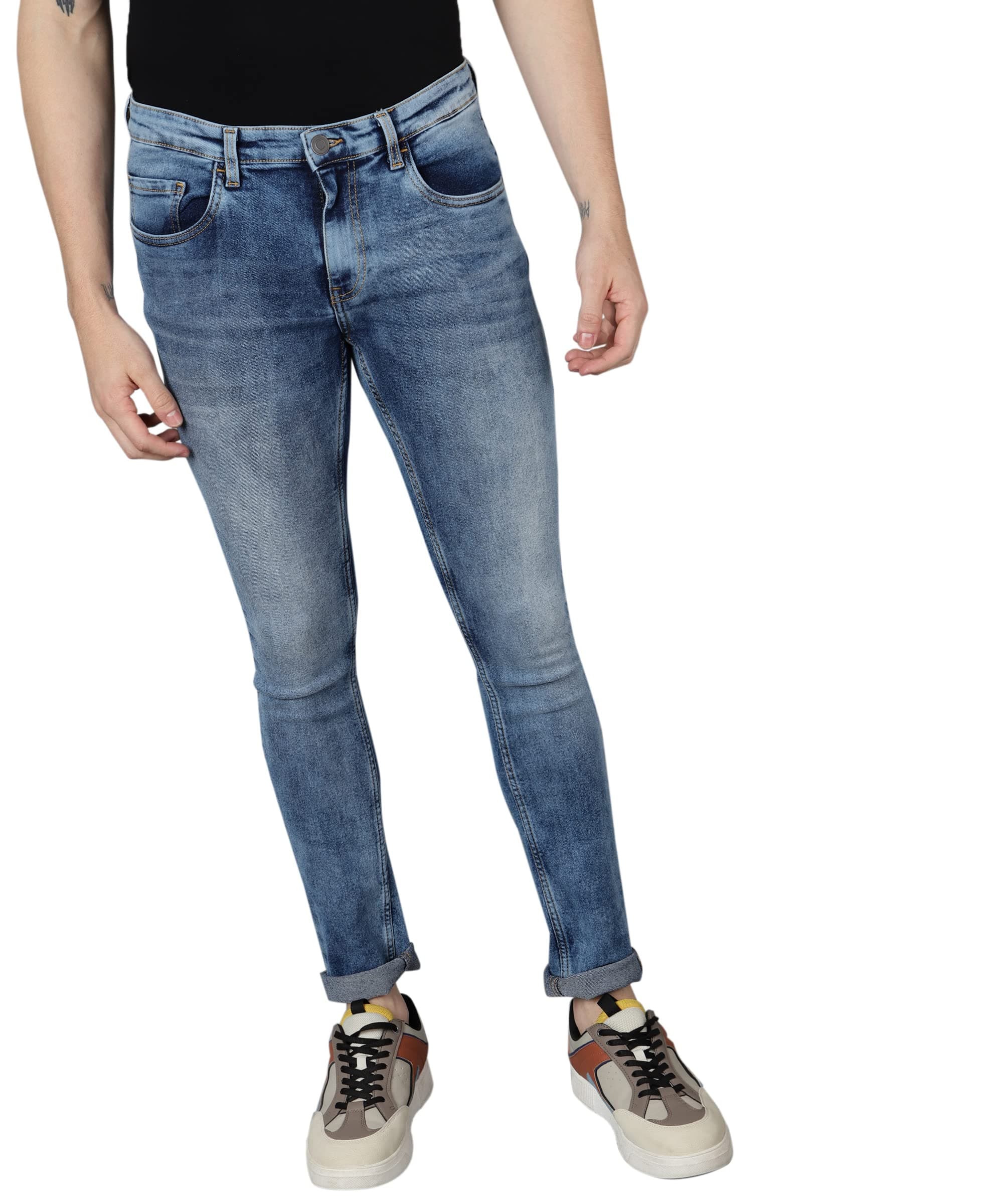 Urbano Fashion Men's Stretch Fit Mid Rise Jeans