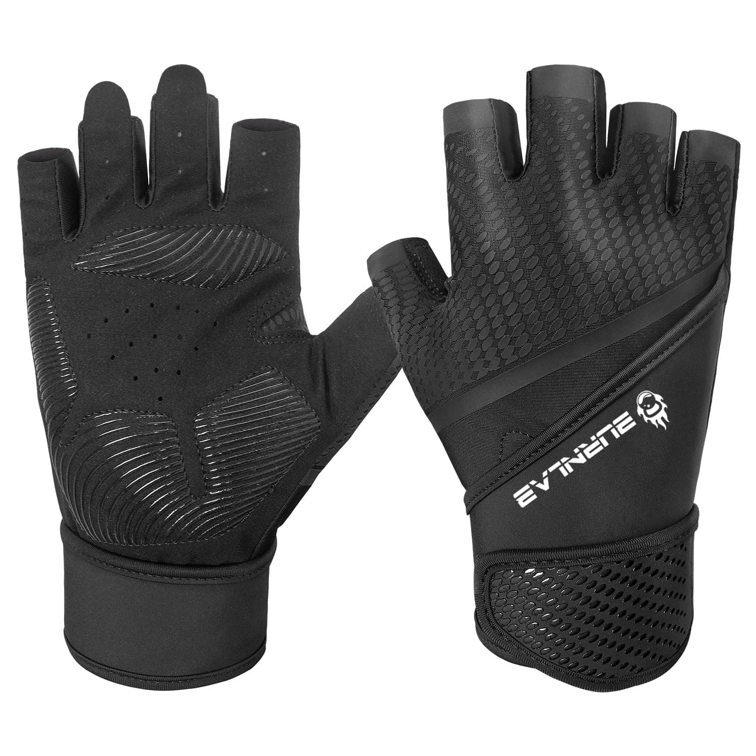 BURNLAB Flex Wirst Support Gym Gloves for Men and Women - Ideal for Weightlifting, Cycling, Crossfit, Offers Good Grip and Soft Padding (Black, L)