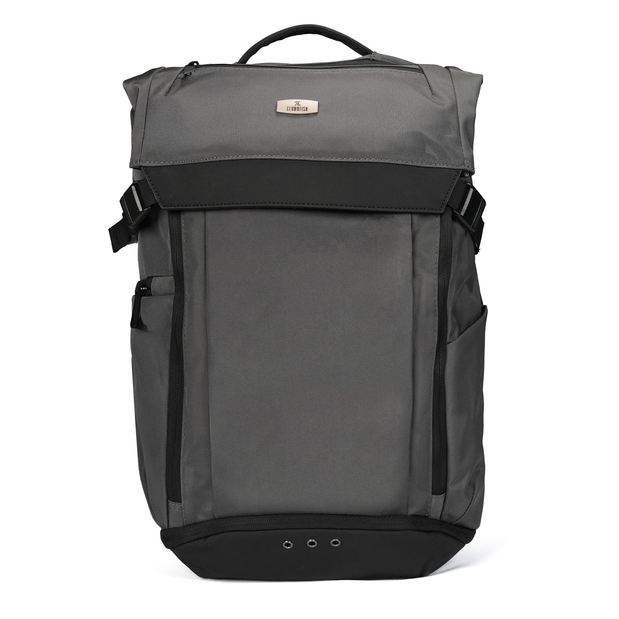 THE CLOWNFISH Tango Series Backpack | Oxford Shell | Polyester Lining | Ideal for Travel & Trips Office Use | Includes Side Buckle with Magnet | Bag for Men/Women | Grey