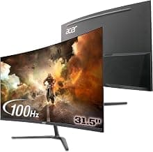 Acer ED320QR H 31.5 Inch Full HD VA Panel 1500R Curved Backlight LED Monitor I 1 MS VRB I 100Hz Refresh Rate I AMD Free Sync I 1 x HDMI 1 x VGA with Inbox HDMI Cable I Tilt Option I Eye Care Features