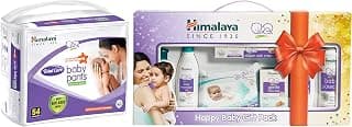 Himalaya Total Care Baby Pants, New Born (Count of 54) & Himalaya Baby Gift Pack Series,Pack of 1 set,white