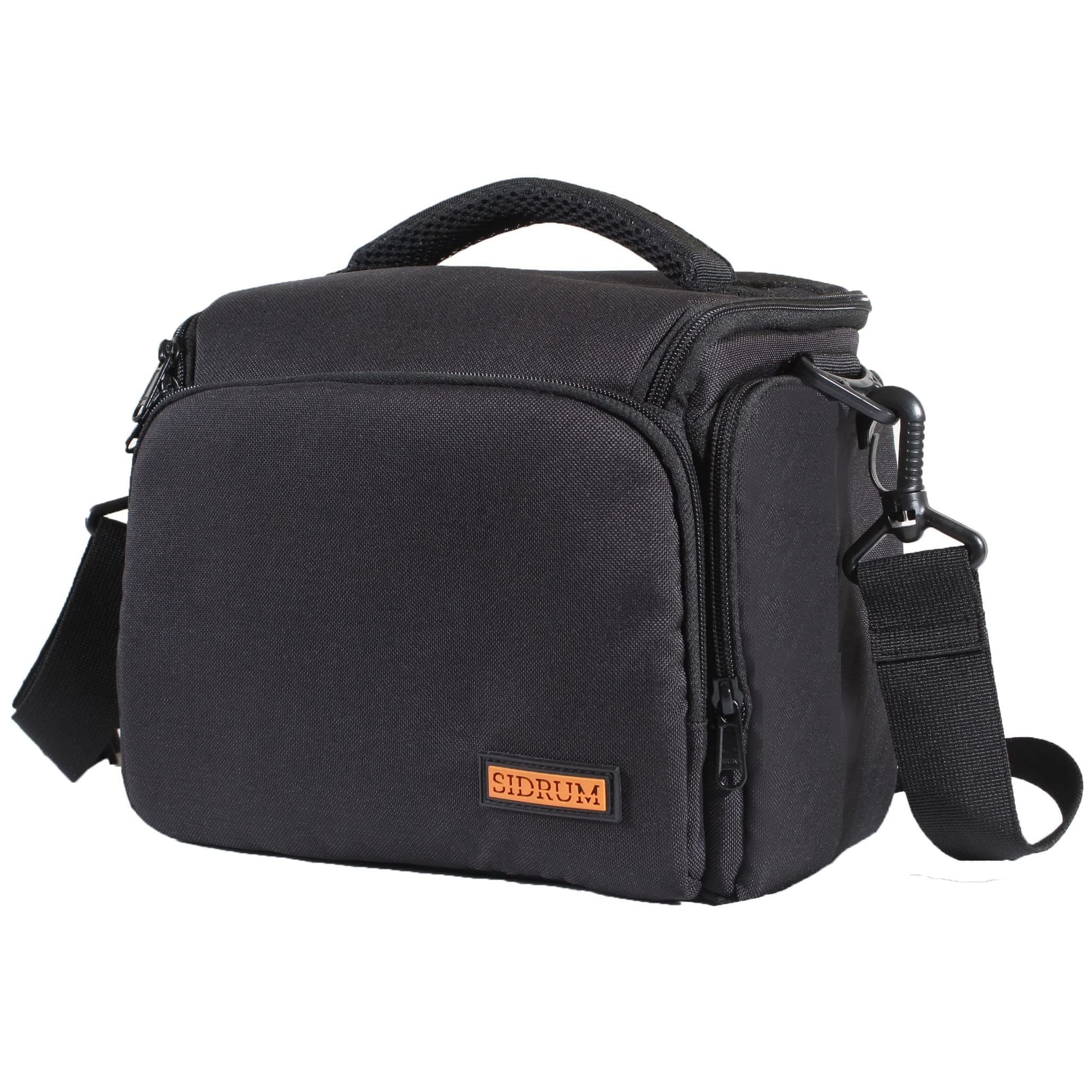 SIDRUM DSLR/SLR Camera Shoulder Bag Case with Adjustable Shoulder Strap & Rain Cover, Compatible for Nikon, Canon, Sony Mirrorless Cameras - Waterproof - Breathable - Anti Shock (Orange-Black-Large)