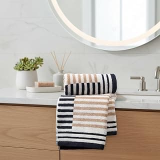 MYTRIDENT Symphony of Threads Hand Towels, 40 cm x 60 cm, 2 Pc, 100% Cotton, 625 GSM, Super Soft, Absorbent, Ligne