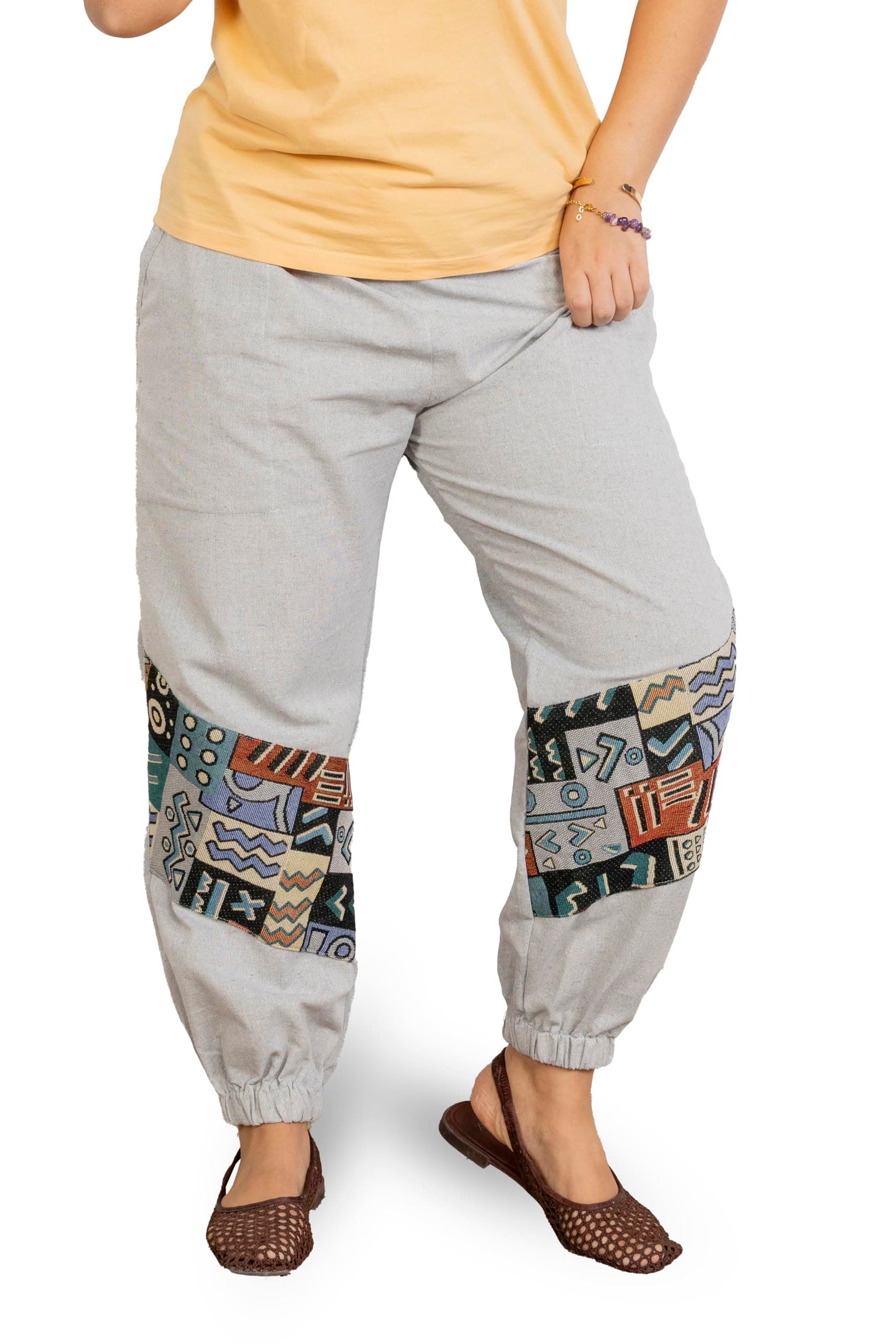 Aatman One Size Eco-Friendly Bohemian Harem Pants for Women's Cotton Hippie Boho Baggy Style Yoga Pajama Jogger Pant with Pockets | Fits Waist Size 28 to 38 Inches
