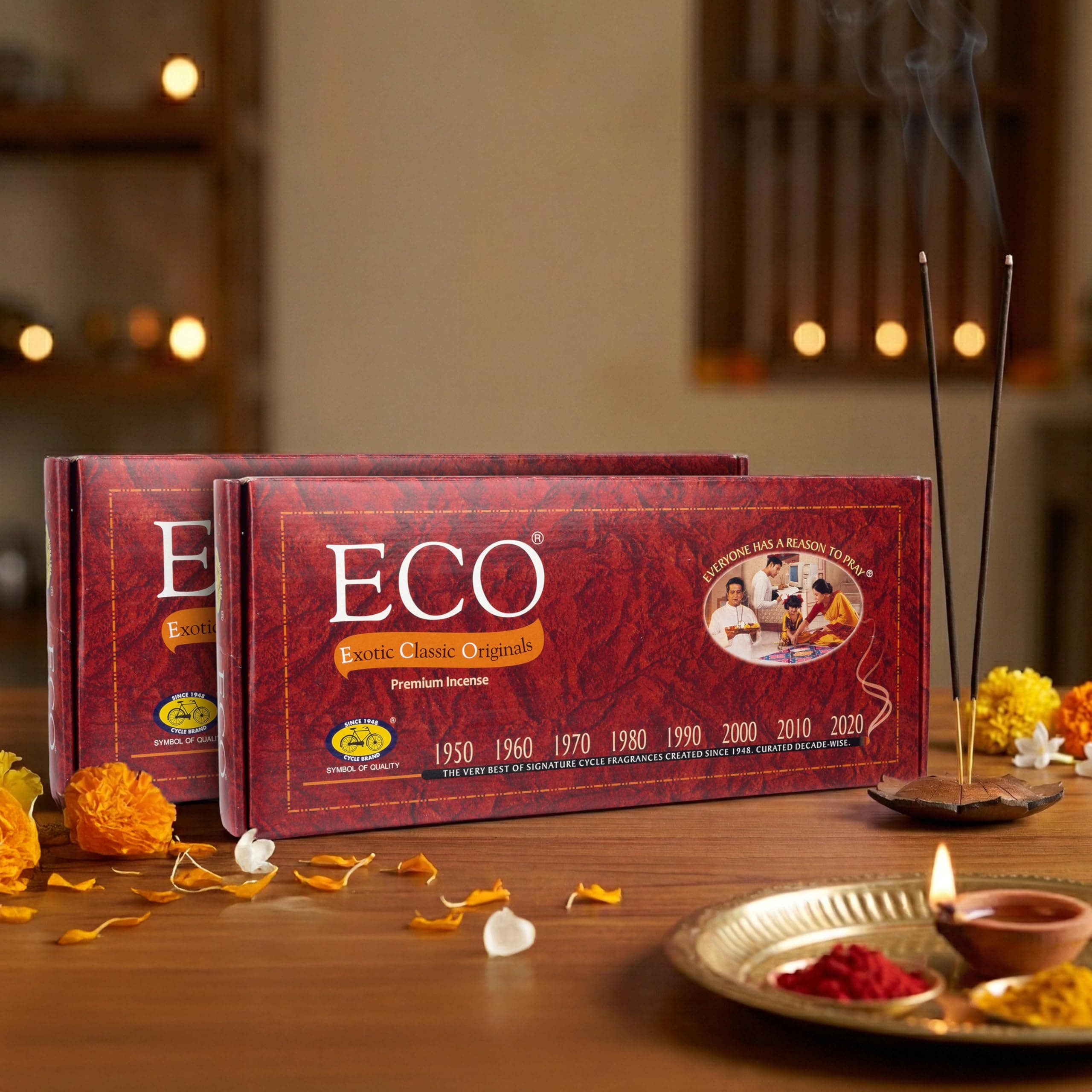 Cycle Pure Eco Handcrafted Premium Incense, Pack of 2, 7 Fragrances, Woody, Sandal, Floral, Fruity, Rose Incense for Festivals, Gifting, Special Occasions