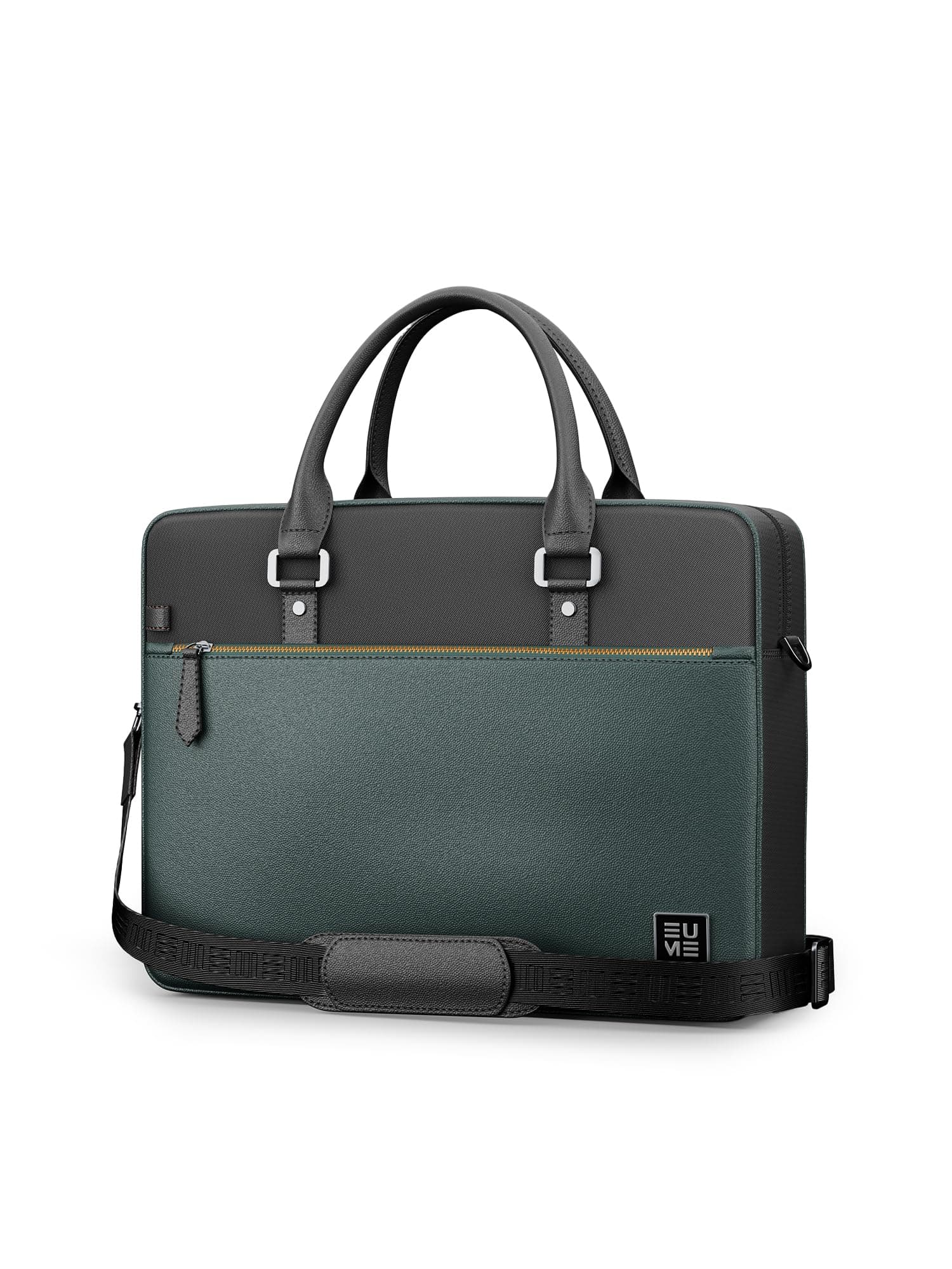EUME Commute Laptop Bag for Men | Office Bag for Men & Women | With Padded Compartment | Vegan Leather & Nylon Fabric | Fits Up to 15.6" Laptop & MacBook, 11L